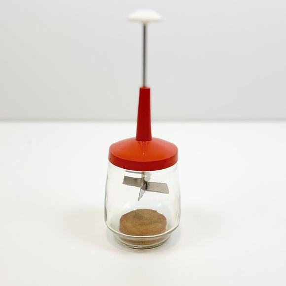 Vintage Retro 1970s Food Chopper Orange Top Kitchen Utensil Nostalgia Decor - Picture 1 of 8